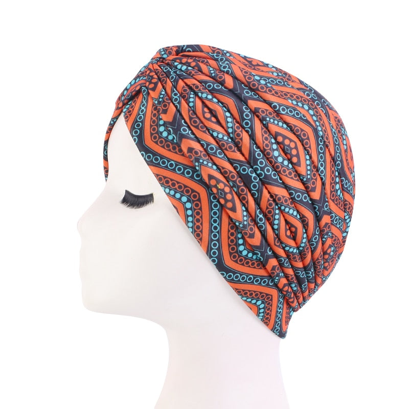 Women Print Flower Hat Beanie