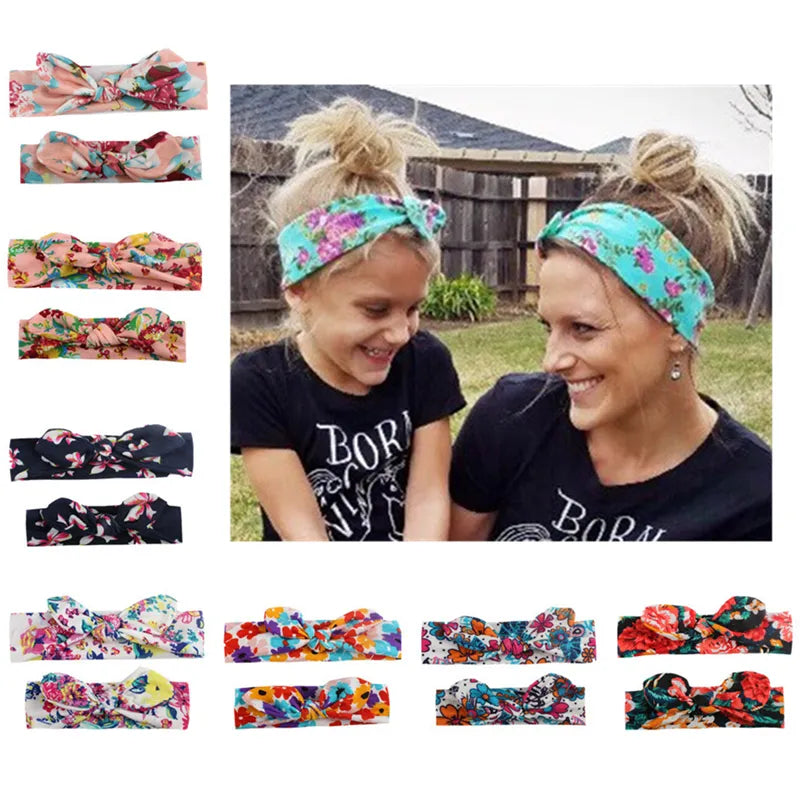 2Pcs/Set Mom & Baby Headbands Mother Baby Turban Mom Daughter