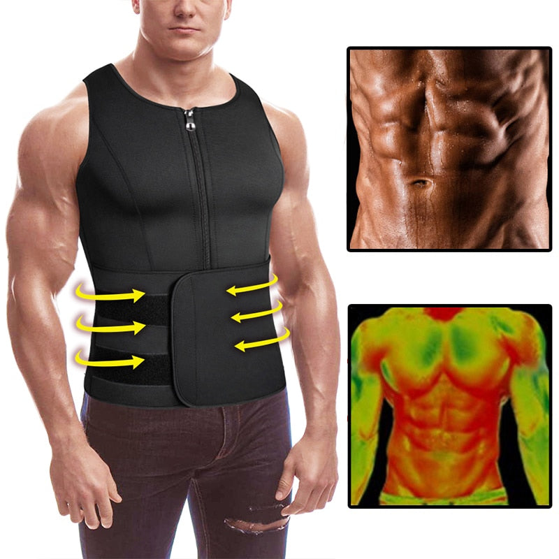Men's Shapers Sweat Vest for Men Waist Trainer Vest Adjustable Workout Body