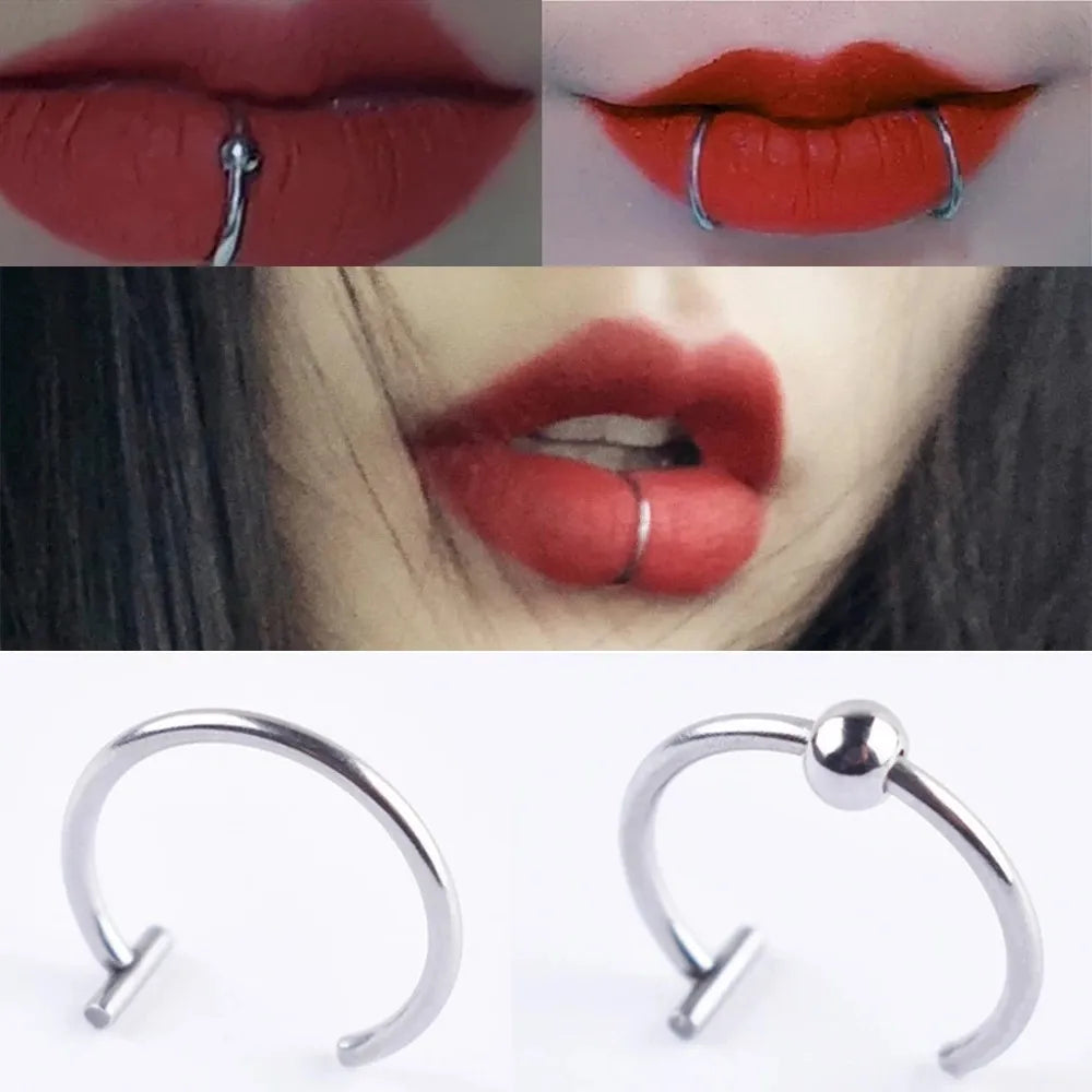 8/10mm Titanium Steel Lip Rings