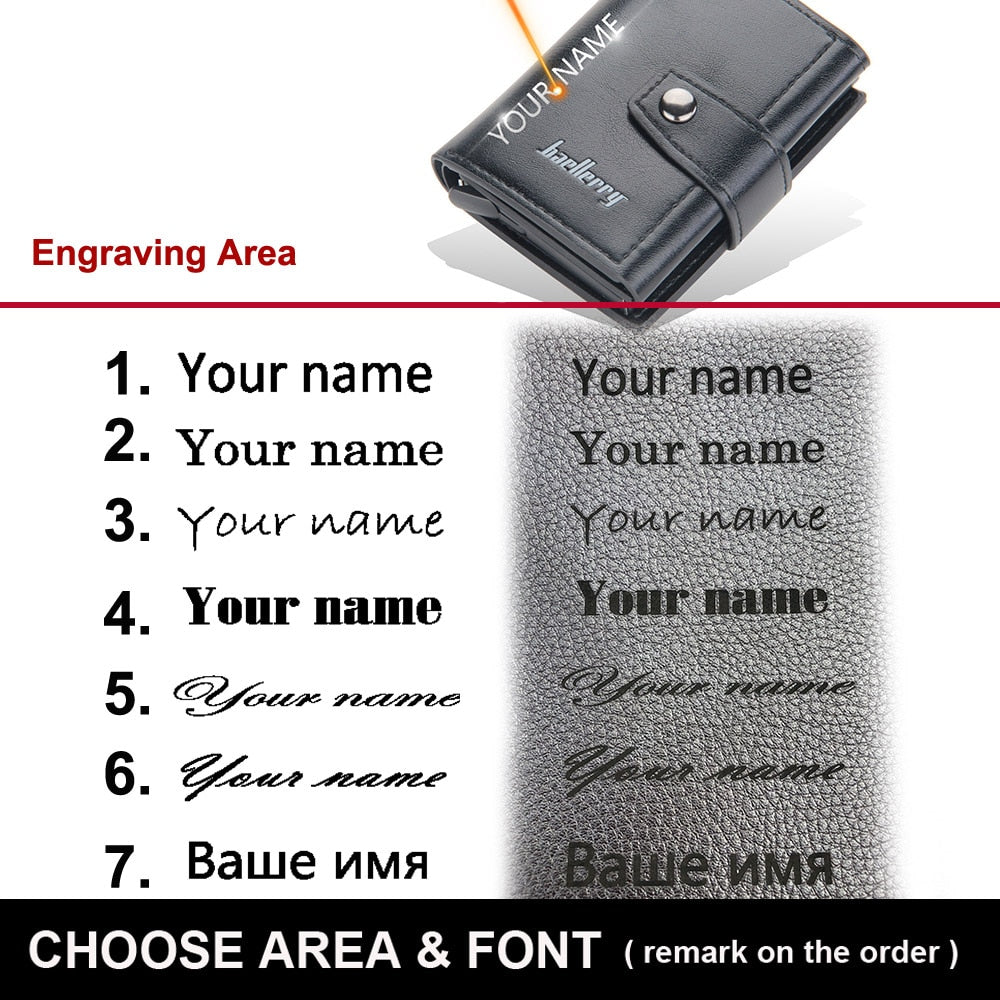 2023 Rfid Men Card Wallets Free name