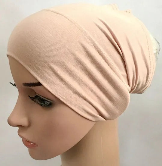 Soft modal inner Hijab Caps Muslim stretch Turban Bonnet