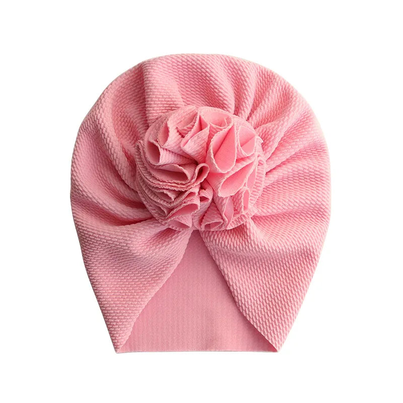 Cute Flower Baby Girl Indian Hat Solid Color