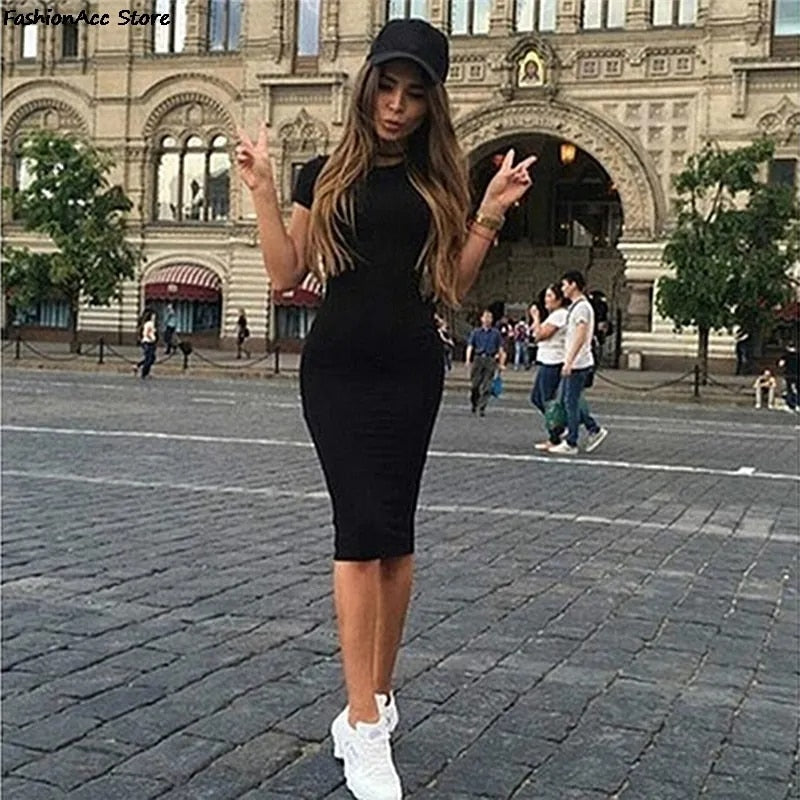 Dresses Women Knee-Length Skinny