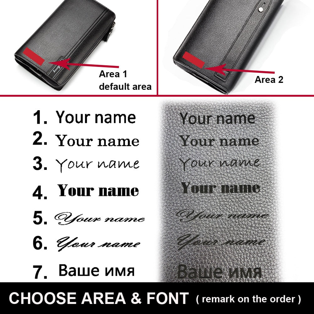 Baellerry Men Clutch Bag Large Capacity Men Wallets Cell Phone Pocket