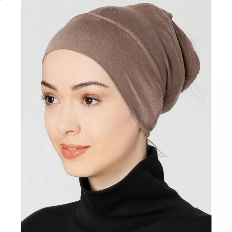 Soft modal inner Hijab Caps Muslim stretch Turban Bonnet