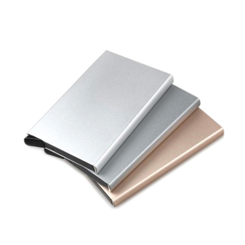 Anti-theft ID Credit Card Holder Minimalist Porte Carte Thin Aluminium Metal