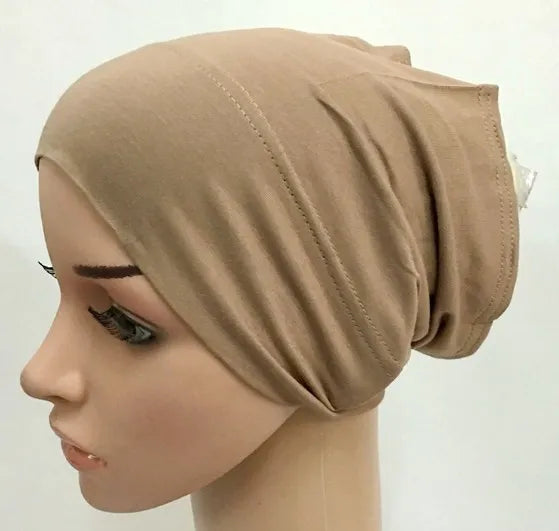 Soft modal inner Hijab Caps Muslim stretch Turban Bonnet