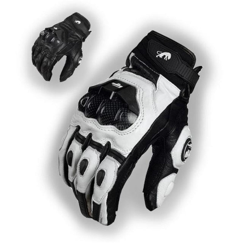 Motorcycle Gloves black Racing Genuine Leather