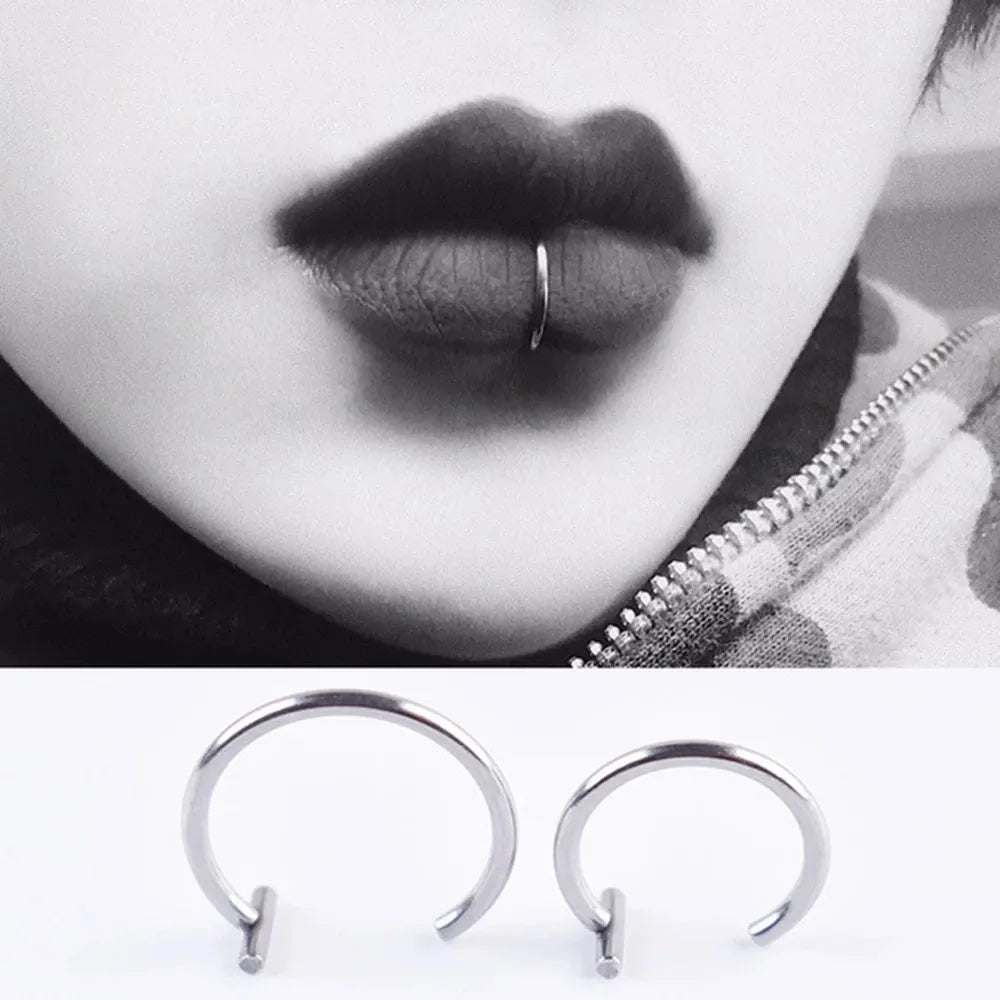 8/10mm Titanium Steel Lip Rings