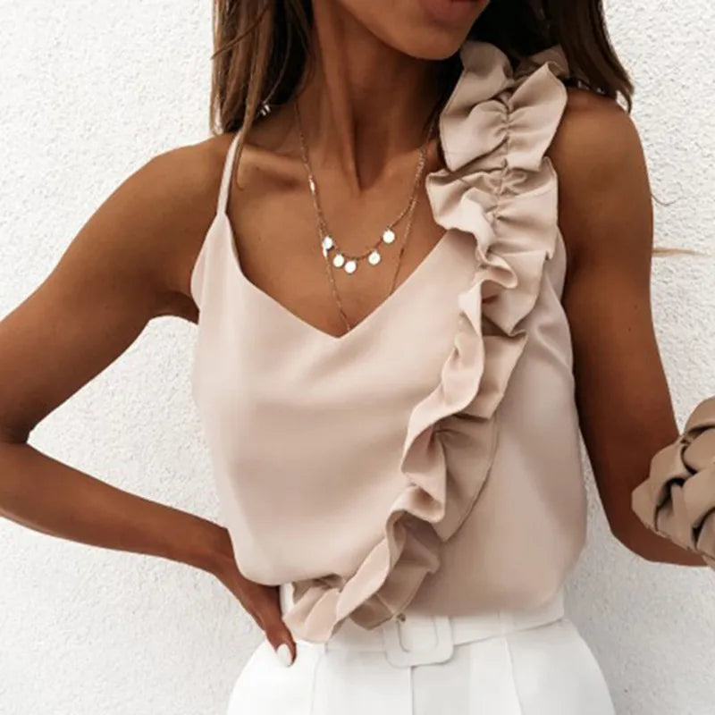 Women Summer Blouse Shirts Sexy V Neck