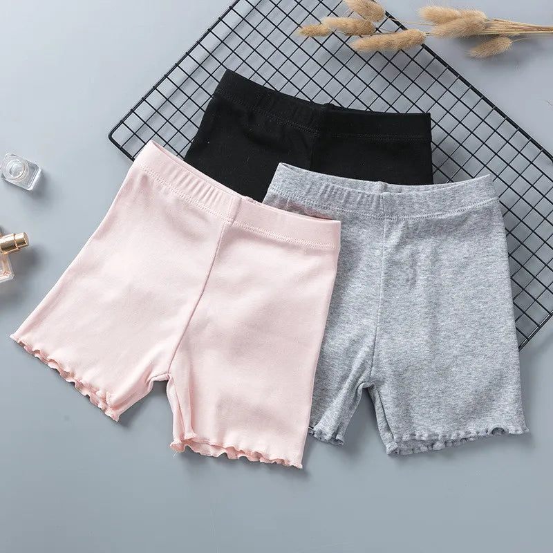 100% Cotton Girls Safety Pants Top Quality Kids Short Pants For 3-10 Years Old