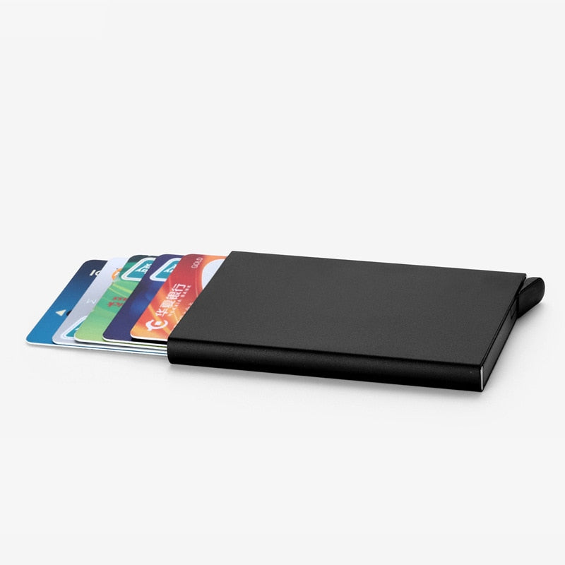 Anti-theft ID Credit Card Holder Minimalist Porte Carte Thin Aluminium Metal