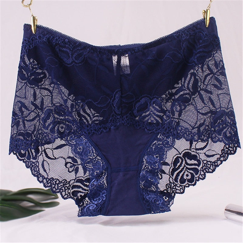 Panties high waist lace cotton
