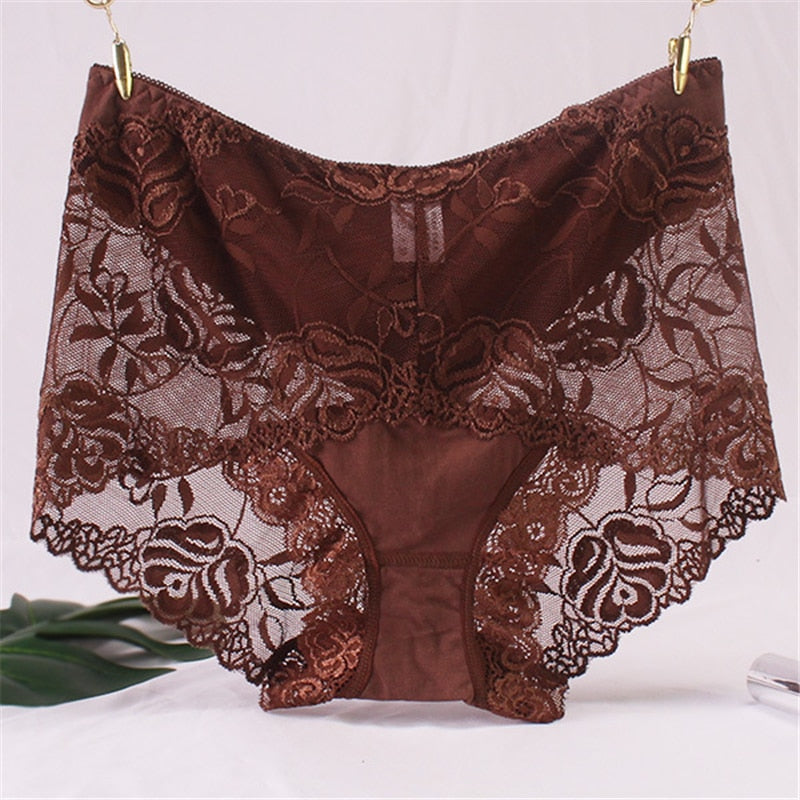 Panties high waist lace cotton