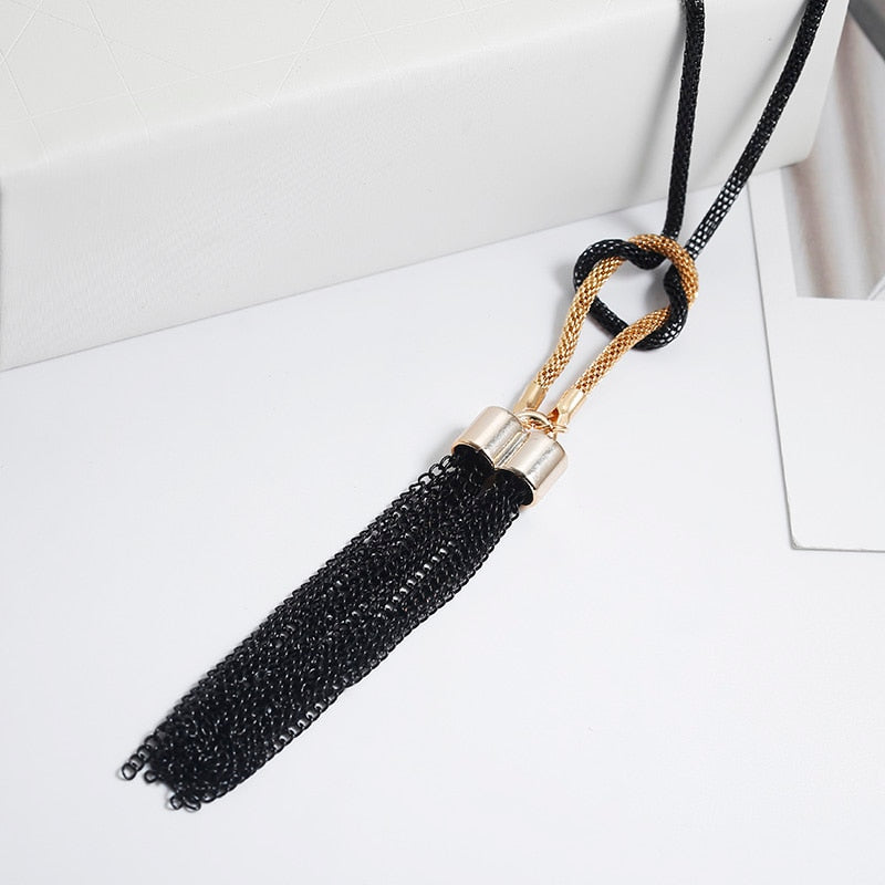 2023 New Arrival Female  Necklace Tassel Long Winter Sweater Chain