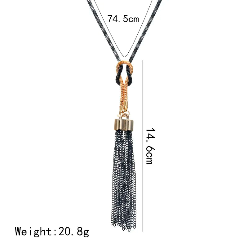 2023 New Arrival Female  Necklace Tassel Long Winter Sweater Chain