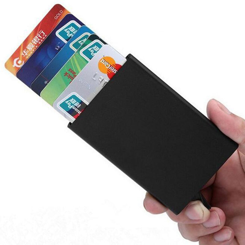 Anti-theft ID Credit Card Holder Minimalist Porte Carte Thin Aluminium Metal