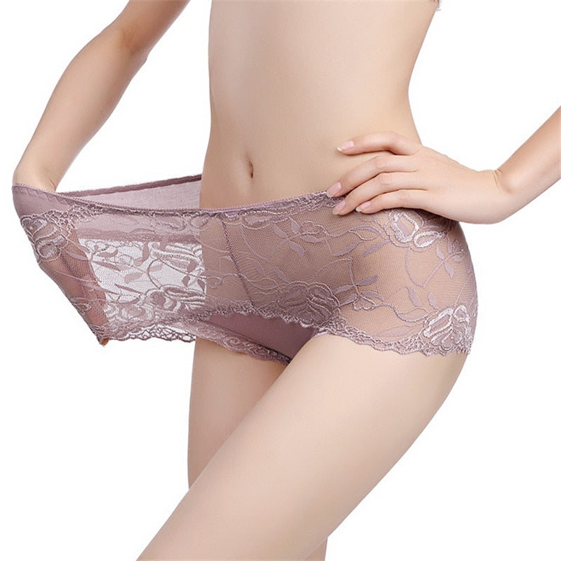 Panties high waist lace cotton