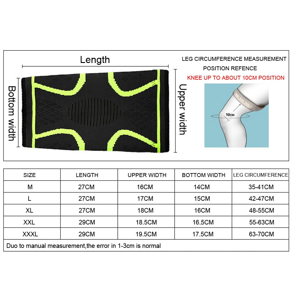 1PCS Fitness Running Cycling Knee Support Braces Elastic Nylon Sport Compression Knee