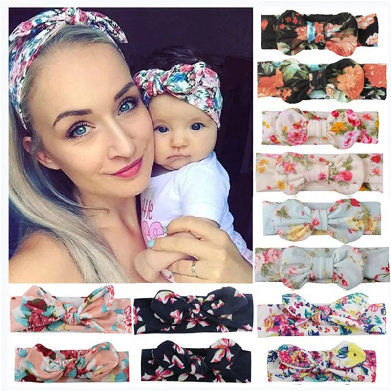 2Pcs/Set Mom & Baby Headbands Mother Baby Turban Mom Daughter