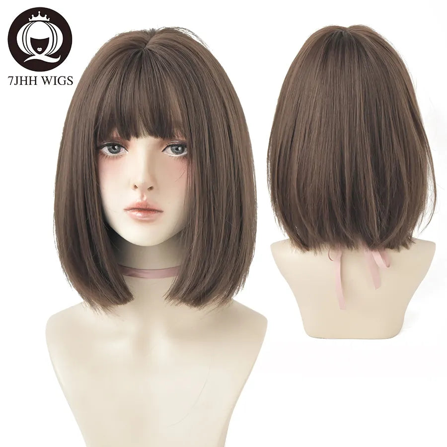 WIGS Black Short Bob Wig for Girl