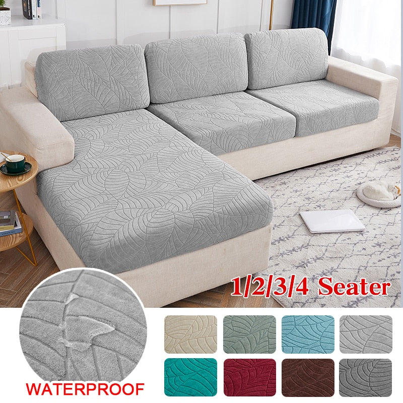 Jacquard Water Resistant Seat Cushion Cover Elastic Grey