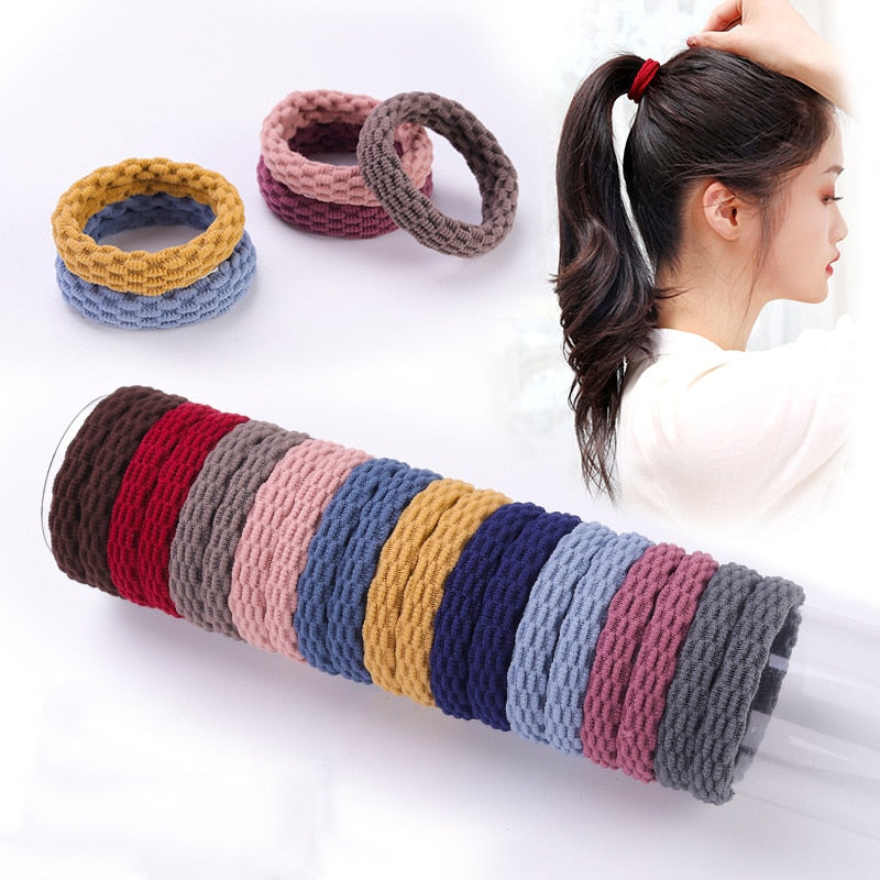 10PCS Women Girls Simple Basic Elastic Hair - Hair Accessories
