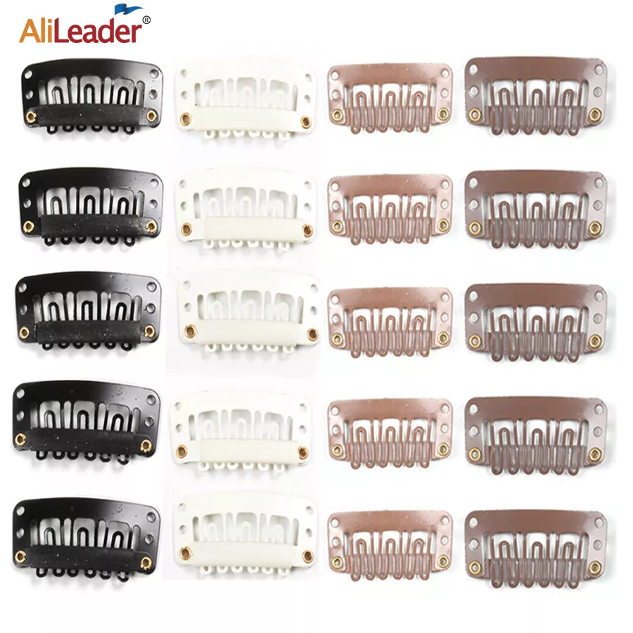 Alileader 20Pcs/Lot Clip In Hair Extension Wig Clips For Human Hair