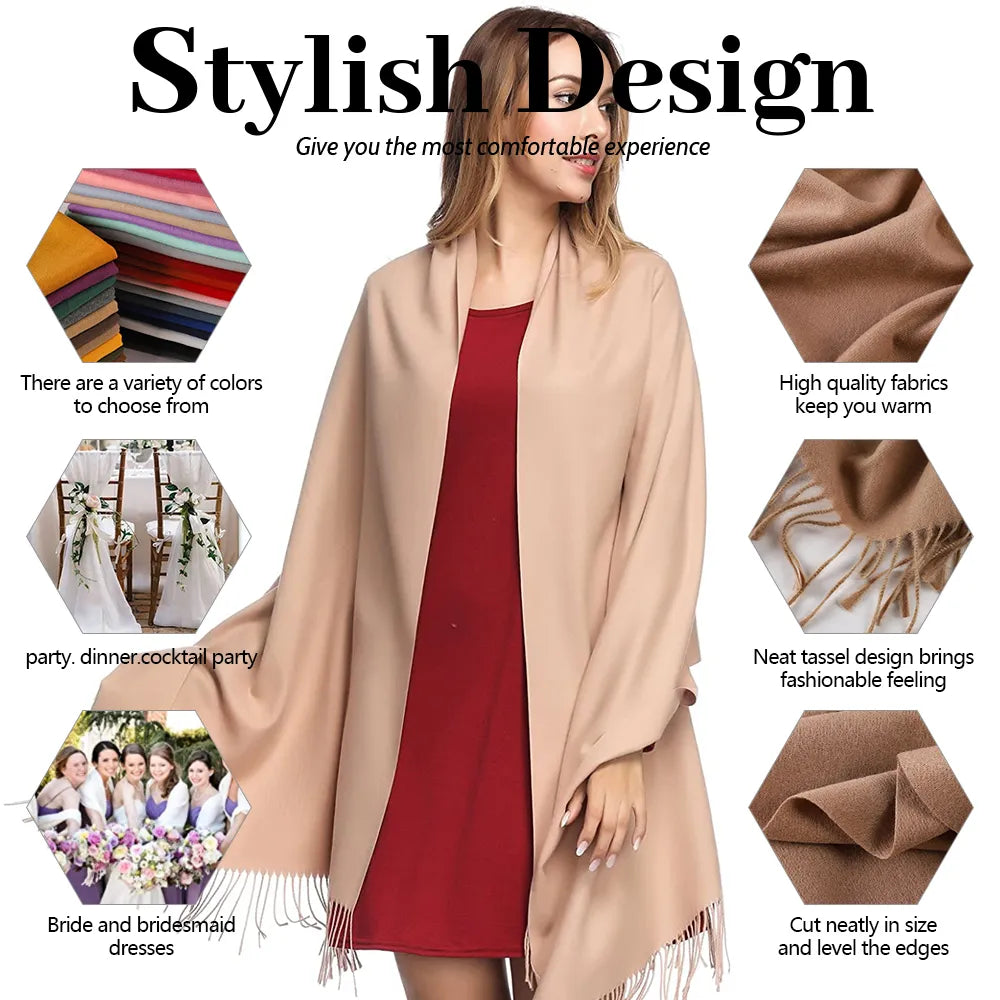 2023 Fashion Winter Women - Hijab Stoles Long Cashmere Pashmina Foulard