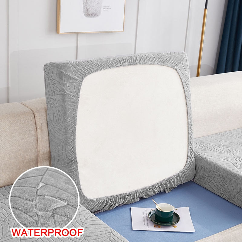 Jacquard Water Resistant Seat Cushion Cover Elastic Grey