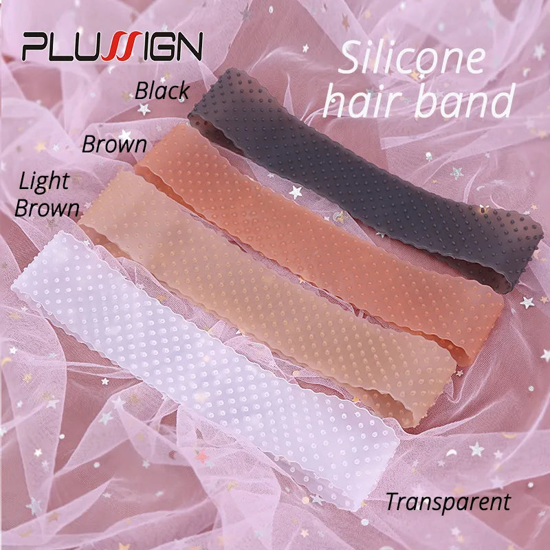 Silicon Wig Band Elastic Wig Grip Brown Transparent Black Headband For Fix Wigs