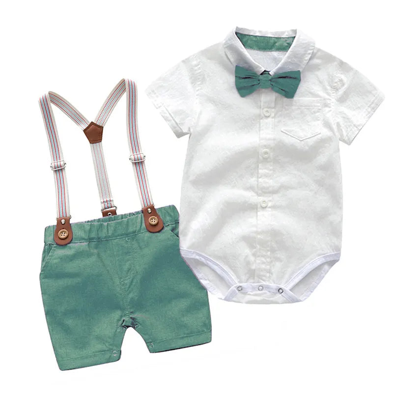Baby Boy Clothes Summer Gentleman Birthday Suits Newborn Party Dress Soft Cotton