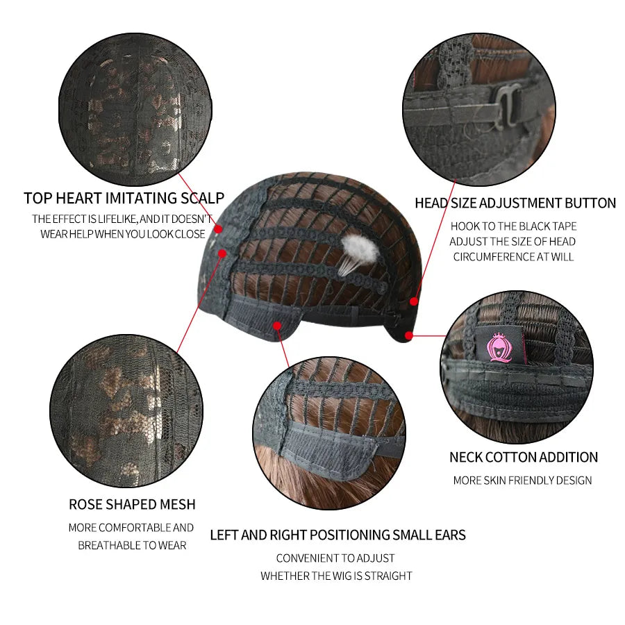 WIGS Black Short Bob Wig for Girl