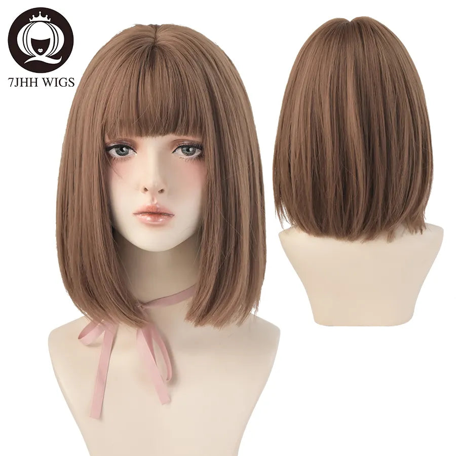 WIGS Black Short Bob Wig for Girl