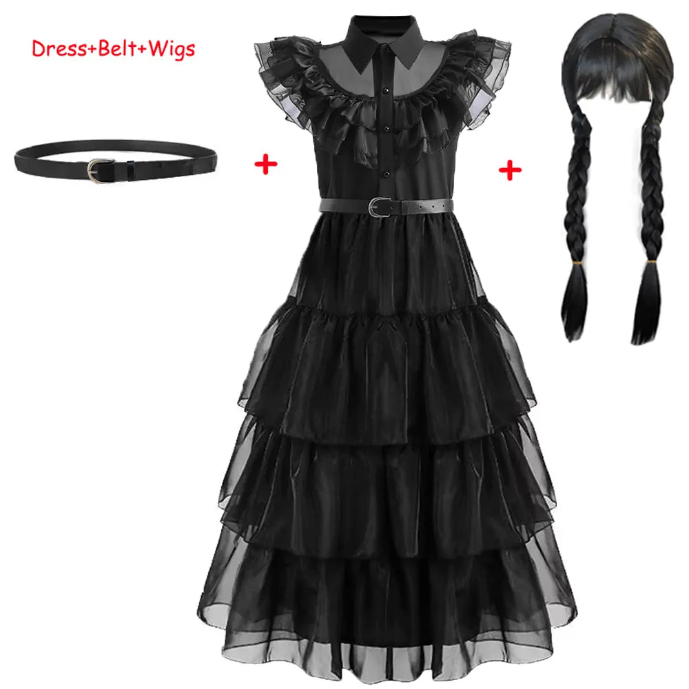 Baby Dress For Girls Black Wednesday Costume Teenage Girl Birthday  5 7 12 14Yrs