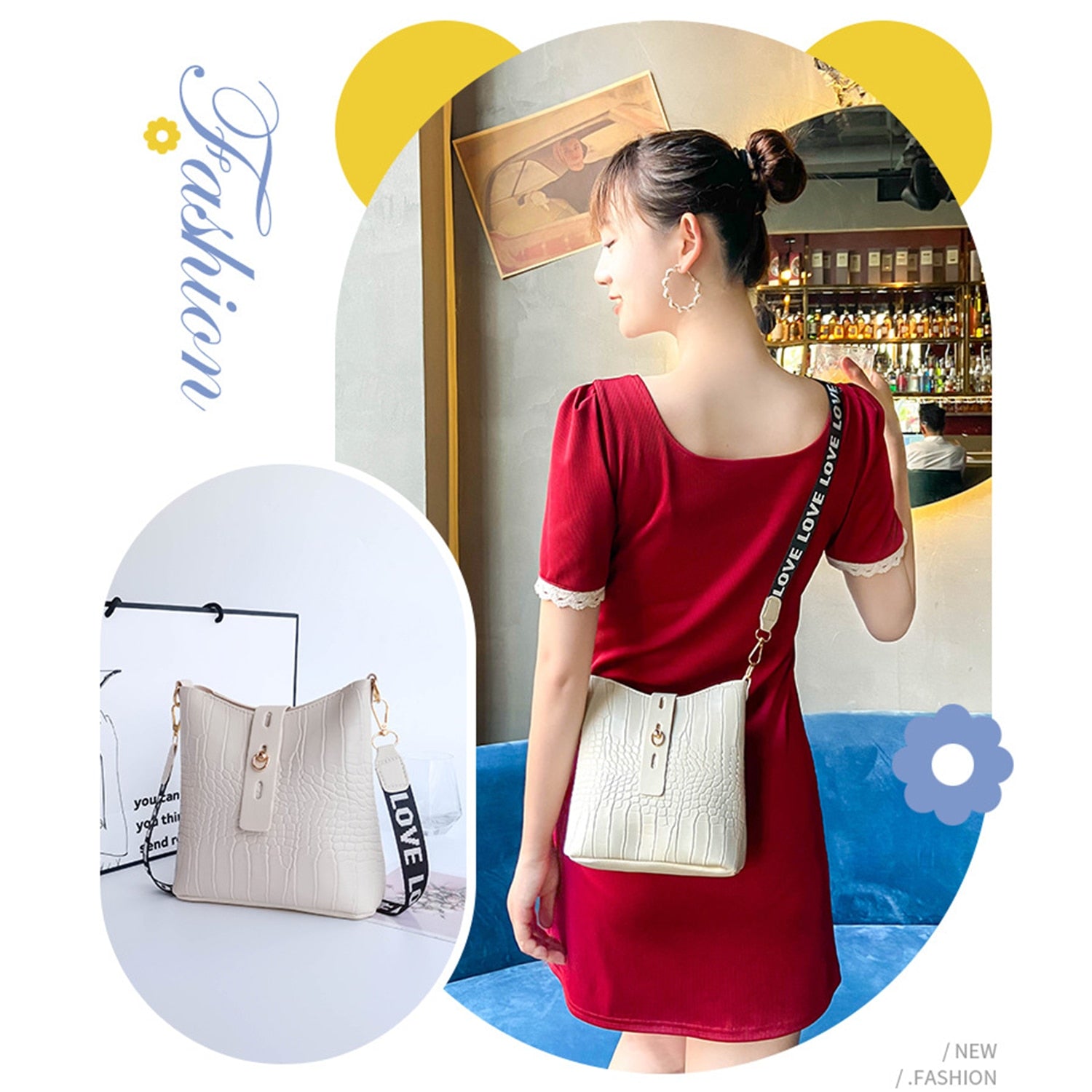 Crocodile Messenger Bags For Women Luxury High Quality