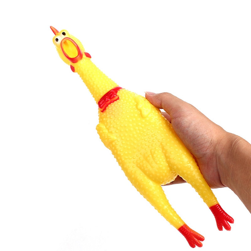 Pets Dog Squeak Toys Screaming Chicken Squeeze Sound Dog Chew Toy yellow Rubber Chicken 17CM 31CM 40CM
