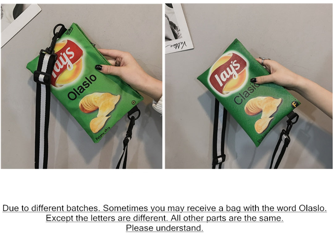 Funny Potato Chips Crossbody Handbag Women