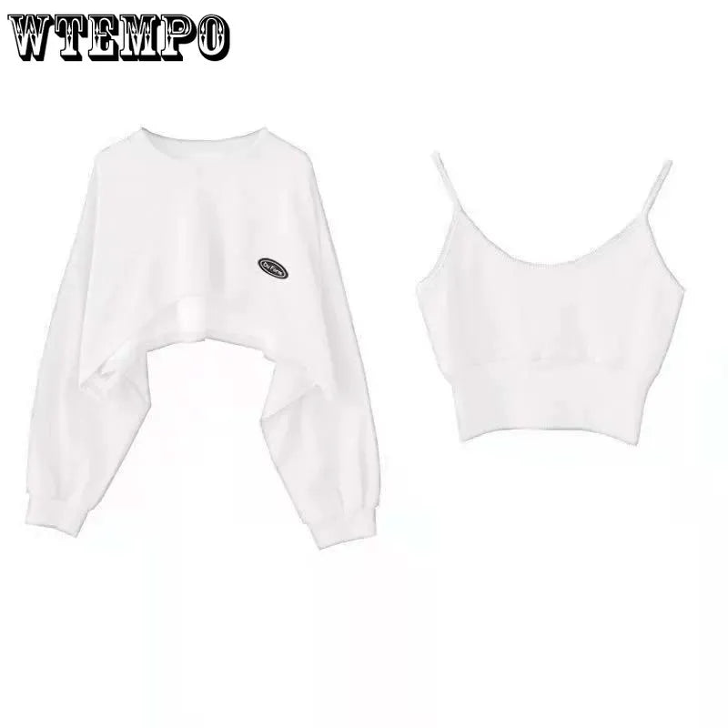 Women's Short Thin Sweatshirt Two-piece Simple Style Wholesale