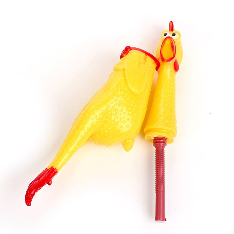 Pets Dog Squeak Toys Screaming Chicken Squeeze Sound Dog Chew Toy yellow Rubber Chicken 17CM 31CM 40CM