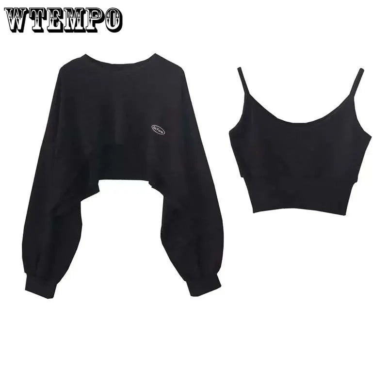 Women's Short Thin Sweatshirt Two-piece Simple Style Wholesale