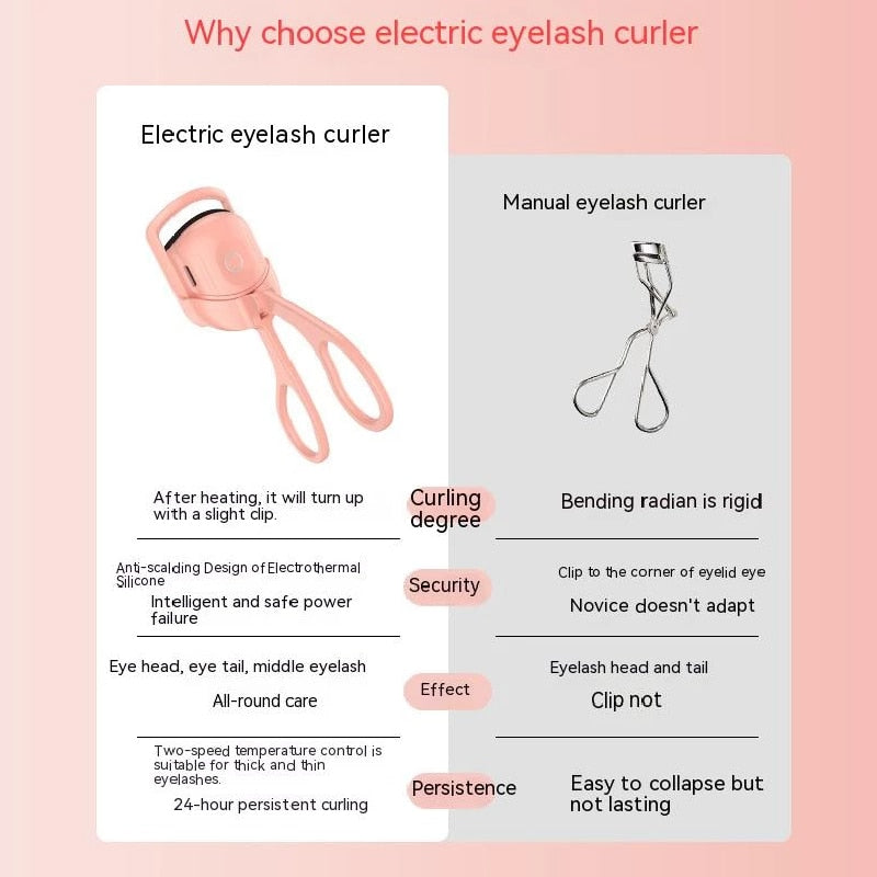 Eyelash Curler Portable Electric Heated Comb Eye Lash