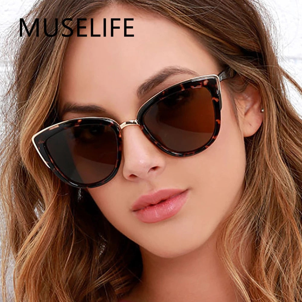 Cateye Sunglasses Women Vintage Gradient Glasses Retro UV400