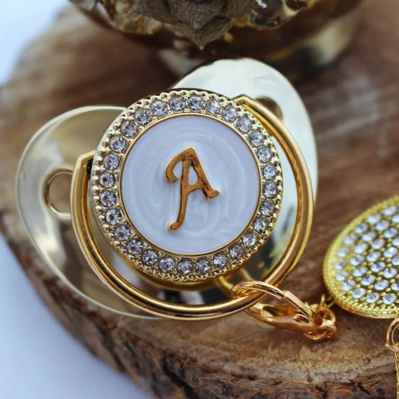 Name Initial Letter Baby Pacifier and Pacifier Clips BPA Free Silicone