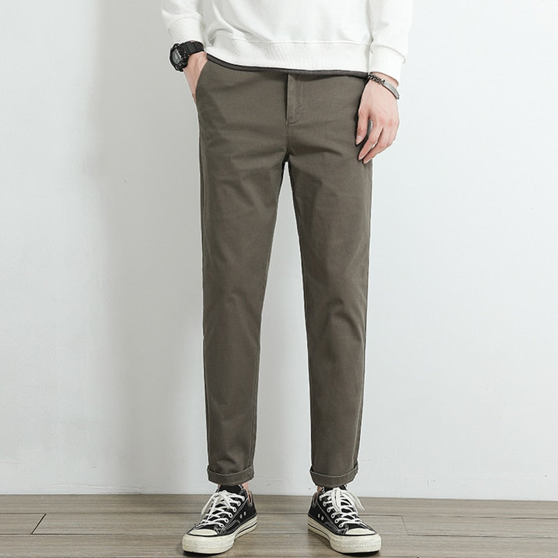 2023 New Casual Pants Men 97%Cotton