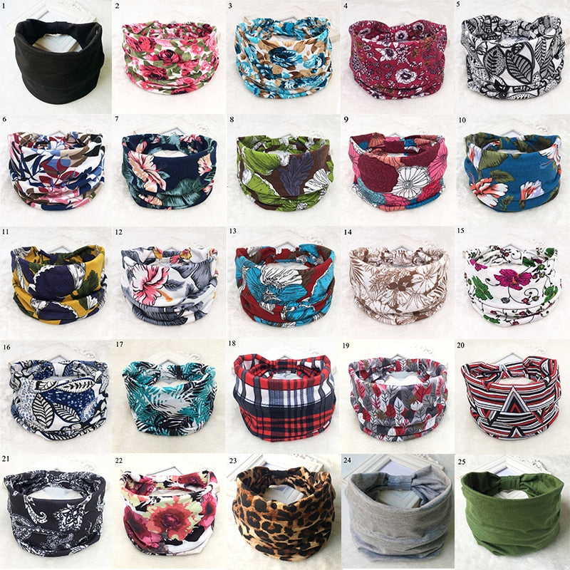 Bohemian Wide Cotton Stretch Headbands Women Headwrap Turban