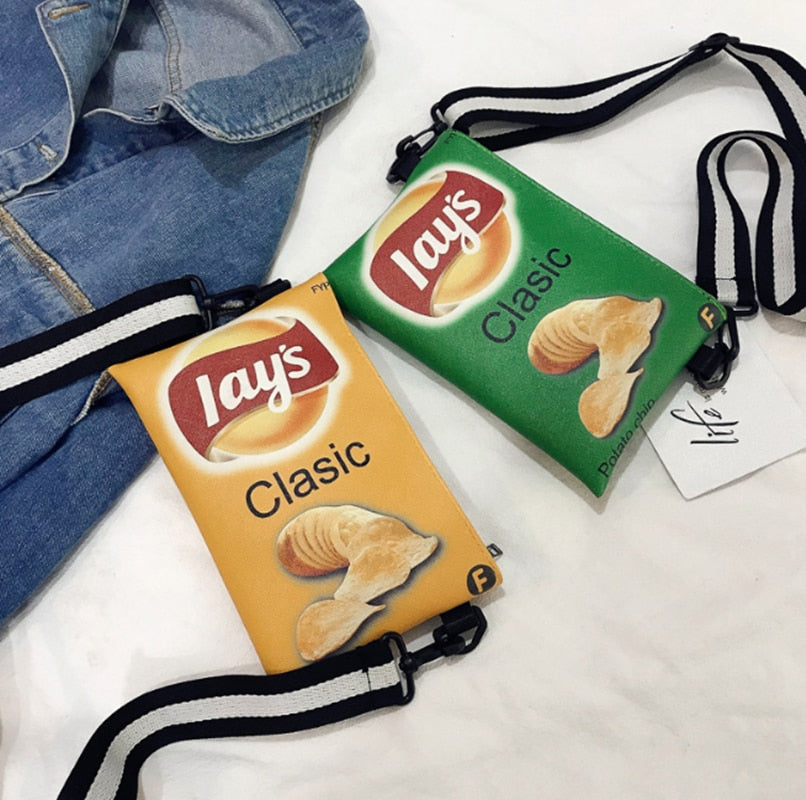 Funny Potato Chips Crossbody Handbag Women