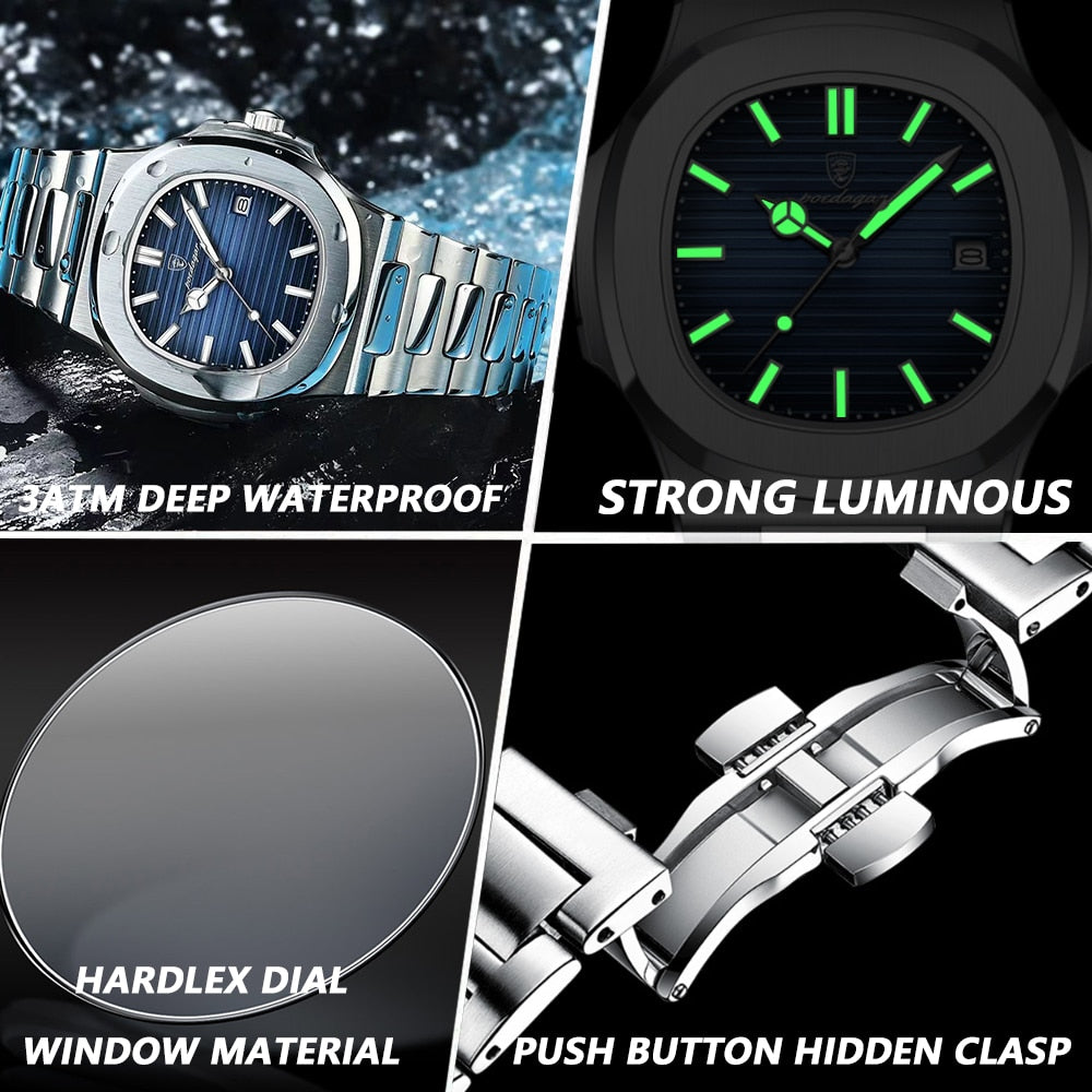 2023 New POEDAGAR Luxury Watch Business Waterproof Male