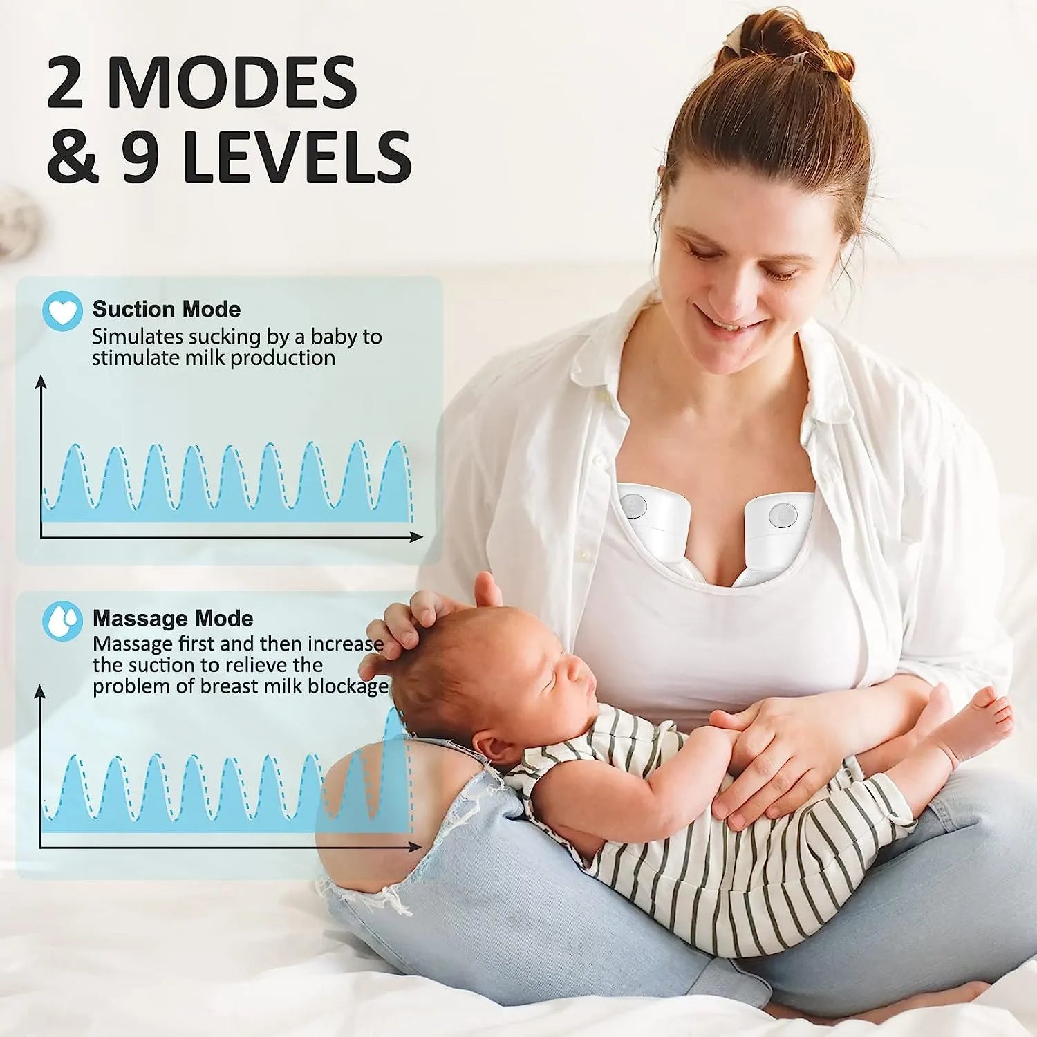 Hands Free Electric Breast Pumps Mother Milk Extractor